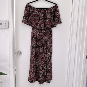 Cute off the shoulder wide leg romper